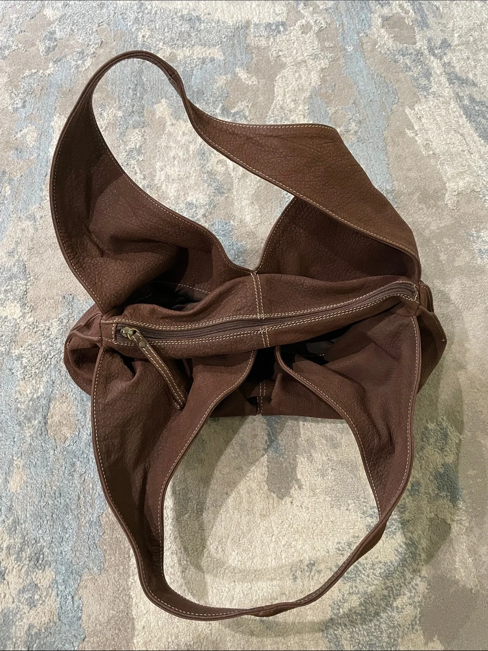 Sundance Boho Brown Leather Slouchy Hobo Bag Made In Italy
